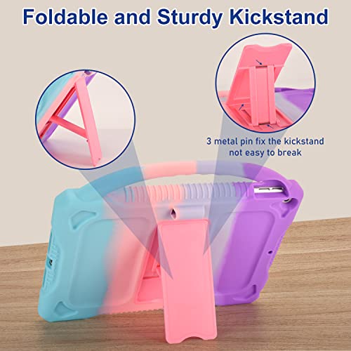 JOGUIIA Kids Case for iPad 6th/5th Generation 9.7",Premium Silicone Cover for iPad 9.7inch 2018/2017,Built-in Stand Handle iPad Air/Air 2(Multicolor) - Image 3