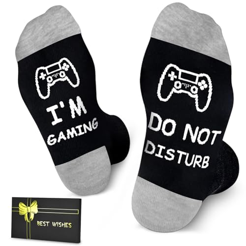 Dealswin Gaming Socks for Teens and Adults, Grey, US 6-12