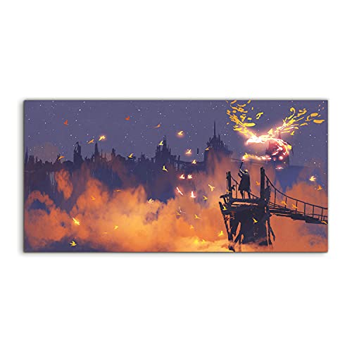 Photo sur verre trempé 100x50cm City of Torch | Décoration murale salon et chambre