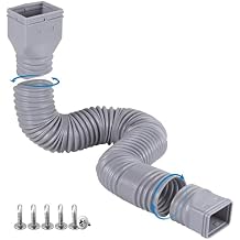 plusgutter Rain Gutter Downspout Extensions Flexible, Drain Downspout Extender,Down Spout Drain Extender, Gutter Connector Rainwater Drainage,Extendable from 21 to 68 Inches 1Pack, Gray
