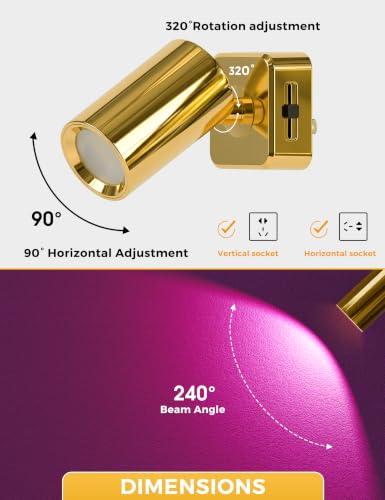 Image of L LOHAS LED Night Lights Plug into Wall,[2-Pack] Wall Spot Lights Indoor