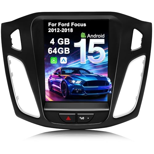 4G+64G Car Radio for Ford Focus 2012-2018: Upgrade Android 15 9.7 Touch Screen Stereo Head Unit Wireless CarPlay Android Auto BT 5.4 WiFi 6 GPS FM RDS EQ SWC 1080P Backup Camera