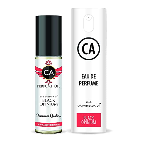 CA Perfume Impression of Black Opium for Woman Eau de Parfum Refillable Bottle Atomizer Sprayer + Fragrance Body Oils Long Lasting Sample Travel Size Roll-On (0.3 Fl Oz/10 ml)