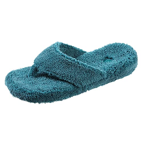 Acorn Womens Spa Thong With Premium Memory Foam Slipper, Peacock, 6.5-7.5 Us #TOP25