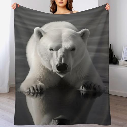 Couverture flanelle ours polaire blanche pour un confort haut de gamme - 6