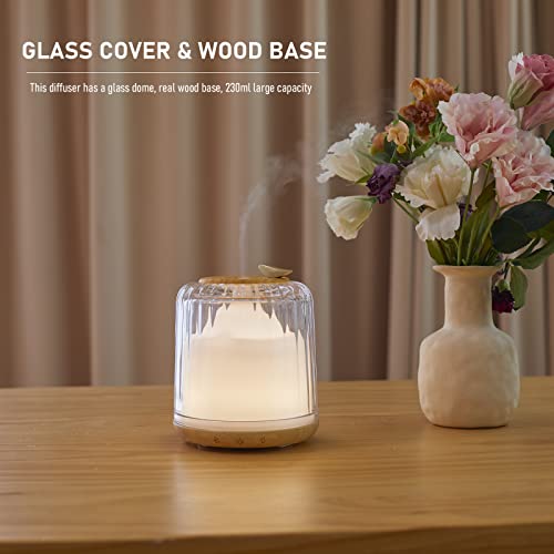 Kakoda KO-KGGA-S Essential Oil Diffusers, Glass And Real Wood Base Ultrasonic Aromatherapy Diffuser Aroma Defusers thumb #6