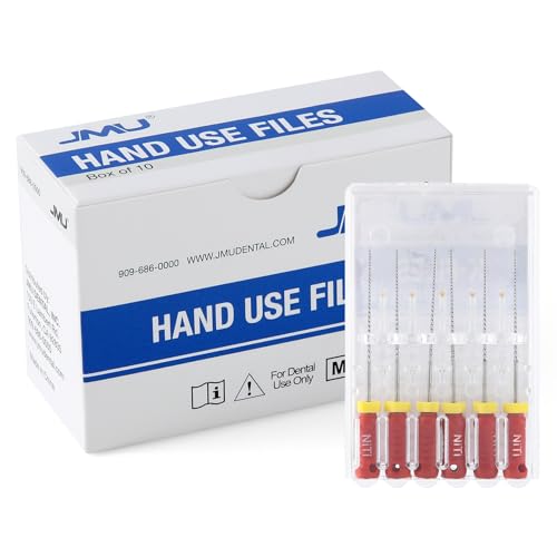 JMU 10 Pack Dental K Files #25/25mm, NITI Hand Use Files