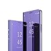 Produktbild Hnzxy Kompatibel mit Samsung Galaxy A21S Hülle Handytasche,Handyhülle für Galaxy A21S Überzug Spiegel Hülle Clear View Flip Case Wallet Tasche Cover Magnet Schutzhülle Lederhülle Etui,Lila