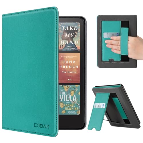Image of CoBak Stand Case for 7 inch Kindle Paperwhite 12th Gen 2024 and Kindle Colorsoft with Hand Strap - Compatible with iPhone MagSafe, for Samsung,for Belkin /Anker Wireless Charging Pads, Auto Sleep Wake