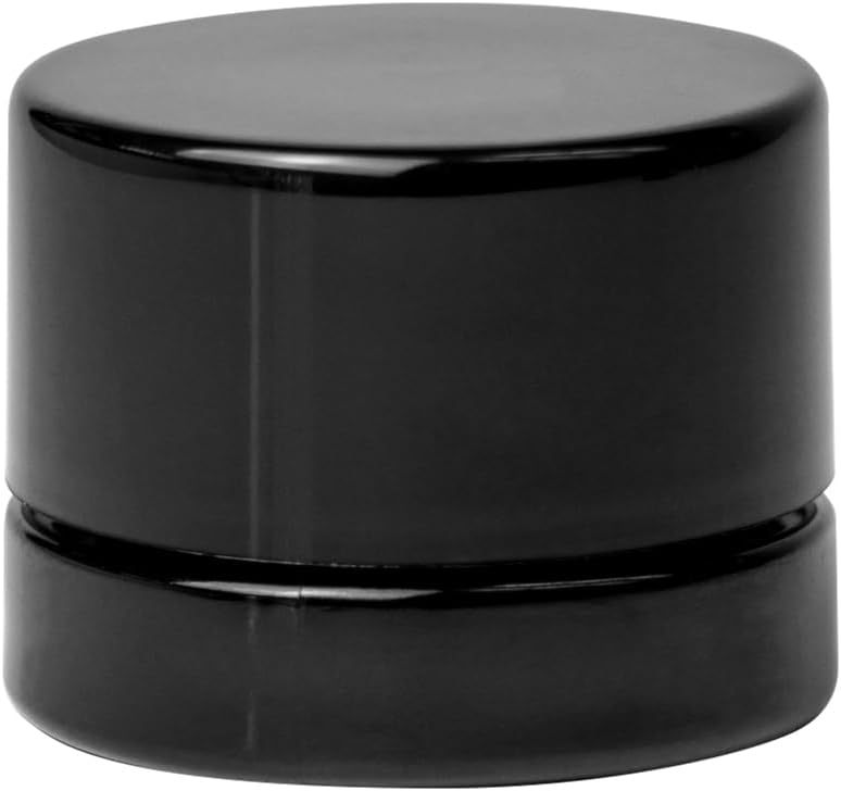200 Pack Black 5ml Glass Jars with Lids - Thick Clear Child-Proof Containers for Lip Balm, Oils, Wax, and Cosmetics - Black Lids - Ideal Bulk 5ml Glass Jar and 1 Gram Glass Jar