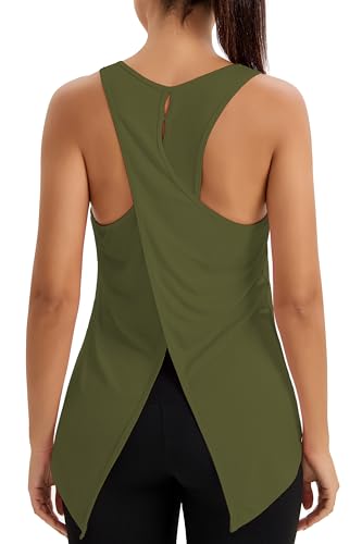 Bestisun Women Racerback Sleeveless Workout Tank Tops Split Back Athletic Yoga Shirts3