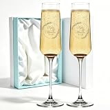 Personalized Wedding Champagne Flutes Set of 2, Mr & Mrs Toasting...