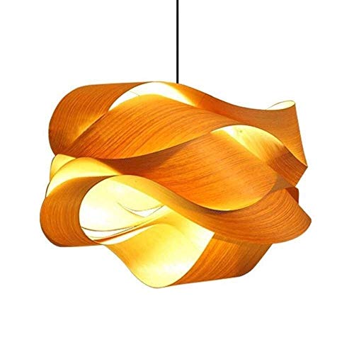 Lustre suspension en bois spirale naturelle pour éclairage de chambre et salon