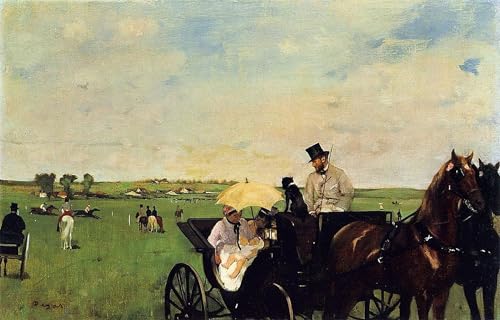 Affiche Edgar Degas Les carrosses à la course toile 60x90cm