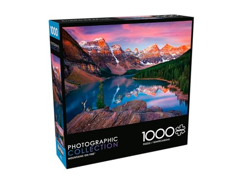 Buffalo Games Chip Phillips Mountains on Fire 1000 Piece Jigsaw Puzzle - 26.75 x 19.75 in, Includes Poster - Puzzles for Adults - Scenic Landscape - Precision Cut Pieces by Buffalo Games - Used condition - US$13.10