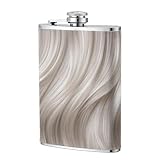 Flachmann aus Edelstahl für Väter, Trauzeugen, Hochzeit, Reisen, Camping, 237 ml, Hellaschblond