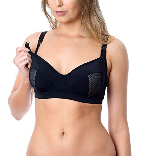 Hotmilk Enlighten Balconette Flexiwire Nursing Bra (Hmeb),32Ff,Black #TOP2