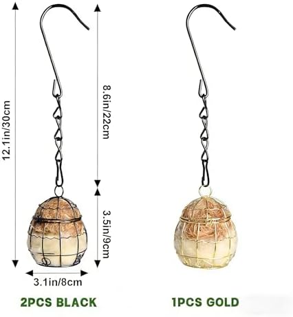 J-RUIDAGO 3pcs Bird Nesting Material, Refillable Hummingbird Nesters Cage Holder, Material for Wild Birds Nesting Station with Natural Cotton Jute - 2