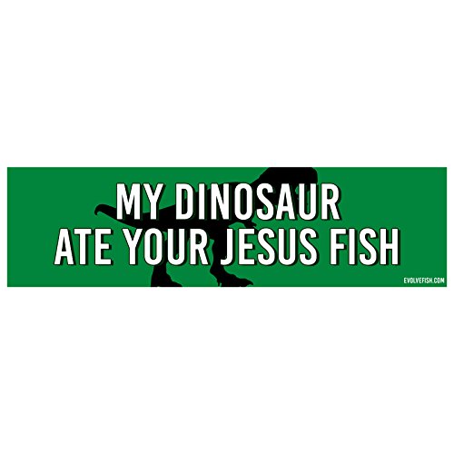 Pegatina para parachoques My Dinosaur Ate Your Jesus adhesivo rectangular para coche de 28 cm 2