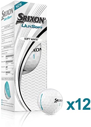 Srixon UltiSoft White - Dozen Golf Balls - Soft Feel - Very Low Compression - Control and Feel - Premium Golf Accessories and Golf Gifts