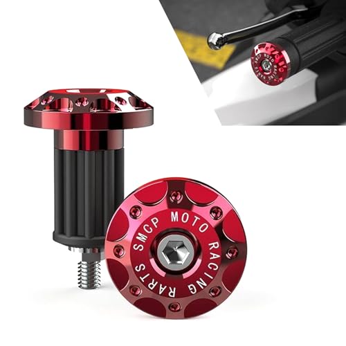 Qurbuns 2 PCS Motorcycle Handlebar End Plugs, Aluminum Motorcycle Grip Caps, Anti Vibration Silder Plug, Universal for Electric Scooters & Motorbikes with 0.63
