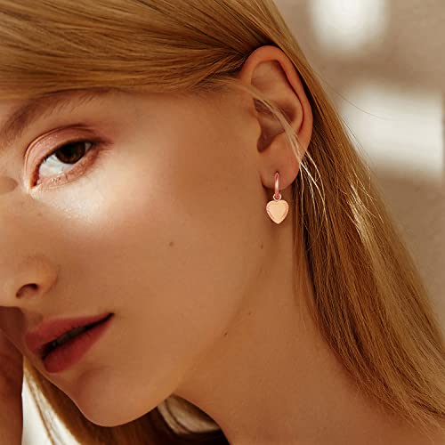 Love Heart Punk Dangle Earrings For Women, 14K Rose Gold Plated Stainless Steel Jewelry Gifts For Women Girl #TOP1