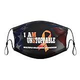 Face Mask Multiple Sclerosis Awareness Dust Mask Breathable Adjustable Reusable Windproof Cover Black