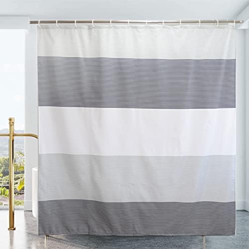 YISURE Shell Shower Curtain, Extra Wide Shower Curtain, Textile Polyester Fabric Shower Curtain, Mildew Resistant Machine Washable Shower Curtain, Width 240 x Height 200cm