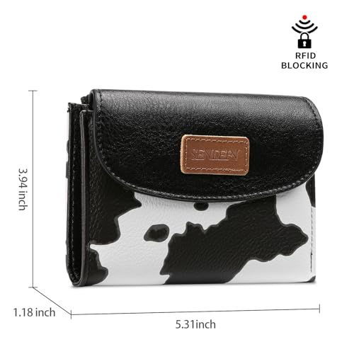 Image of SENDEFN Small Womens Wallet RFID Blocking Double Zipper Pocket Card Holder Purse