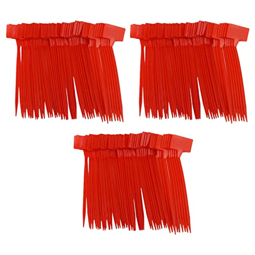 Étiquettes de plantes en plastique T-type rouge pour marquage de jardin et pépinière x150