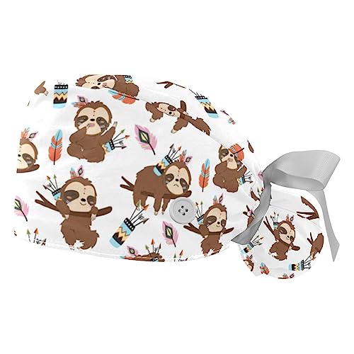 2 bonnets bouffants paresseux avec bande anti-transpiration pour le travail
