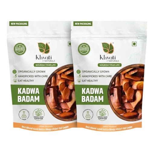 Image of Khyati Naturals Kadwa Badam | Premium Bitter Almonds | Sugar Badam Seeds for Diabetes | Sky Fruit Mahogany Seeds | Raw & Natural Superfood for Health, Cooking, Baking & Supplements (500gm)