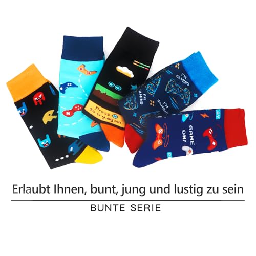 WeciBor Men's Dress Cool Colorful Fancy Novelty Funny Casual Combed Cotton Crew Socks Pack