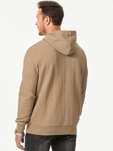 Jmierr Men'S Pullover Hoodies Fashion Drawstring Beige Long Sleeve Sweaters Hooded Sweatshirts With Pockets thumb #2