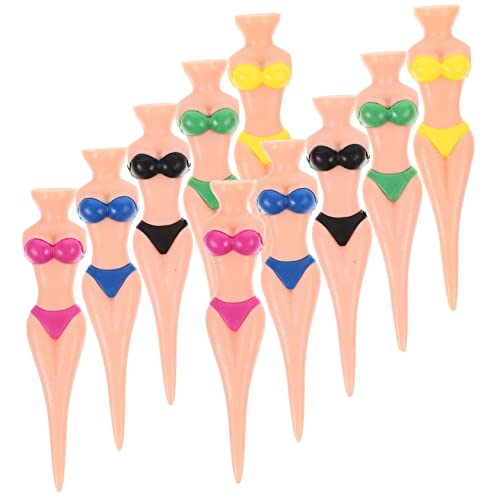 Tees de golf bikini pour femme Milisten en plastique résistant | Lot de 10