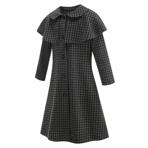 Abrigo gótico victoriano con capa para niñas talla 110 miniatura 2