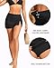 Daci Black High Waisted Swim Skirt - 2025 Side Slit Drawstring Bathing Suit Skirt Tummy Control Swim Skort for Women XXL