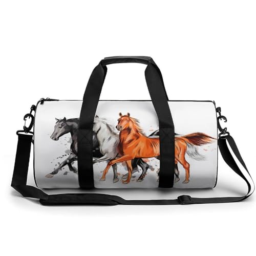 Sac de gym cheval blanc et brun le sac de sport parfait pour ranger vos affaires
