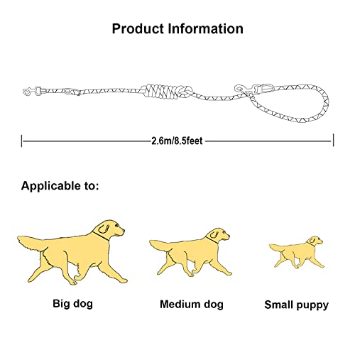 Annalovic 8.5Ft Hands Free Dog Leash, Reflective Dog Rope, Adjustable Waist Dog Leash (Orange, 12Mm/8.5Ft) #TOP3