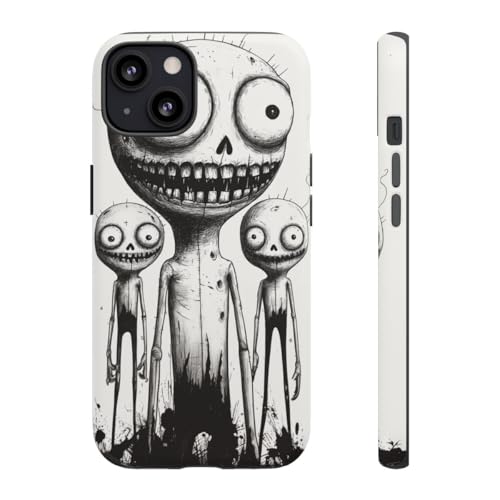 Coque iPhone 13 Slim Creepy Monsters mate pour éviter les rayures au dos