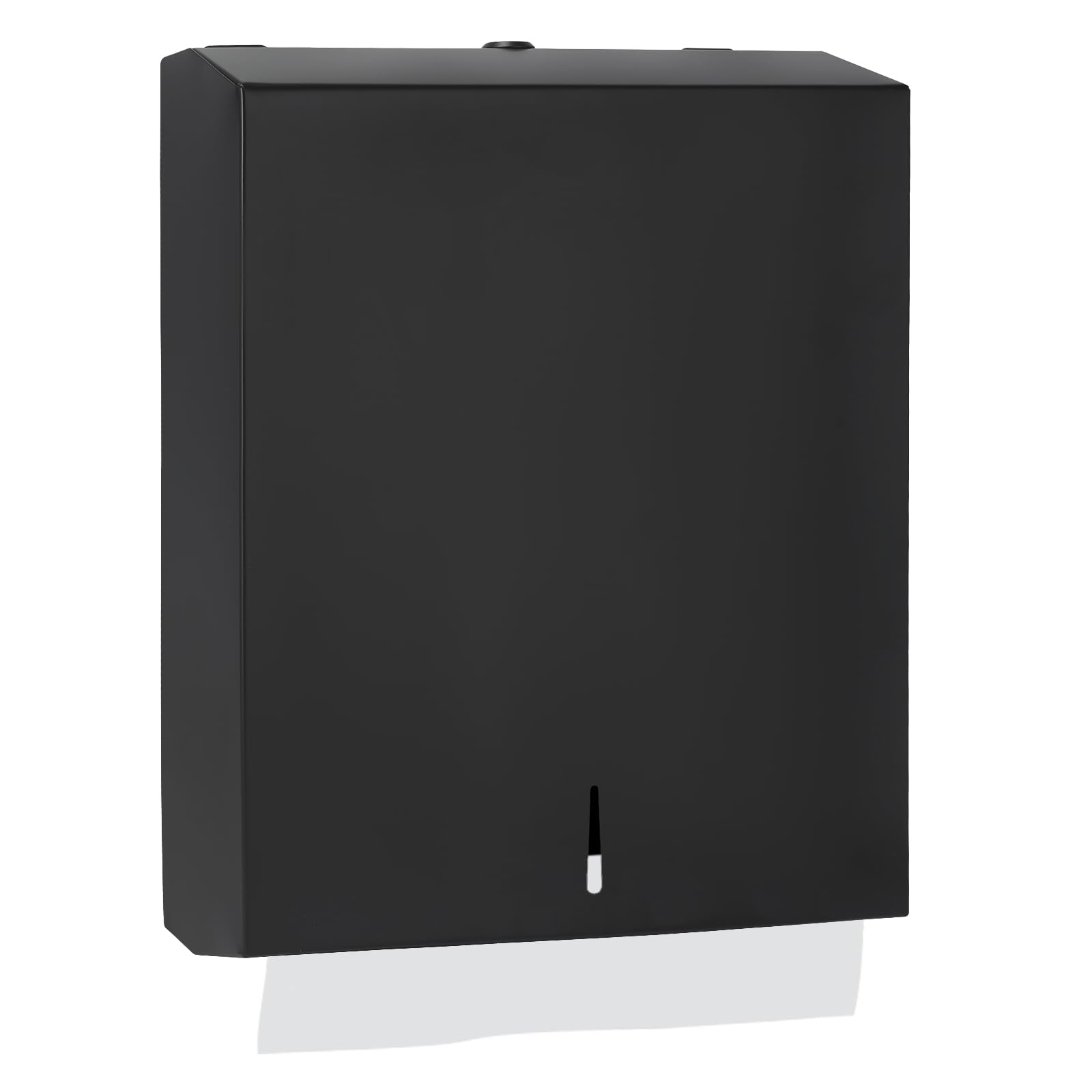 Paper Towel Dispenser Wall Mount, Matte Black Stainless Steel Commercial Paper Towel Holder with Lock, Large Capacity 400 C Fold/525 Multifold Towels