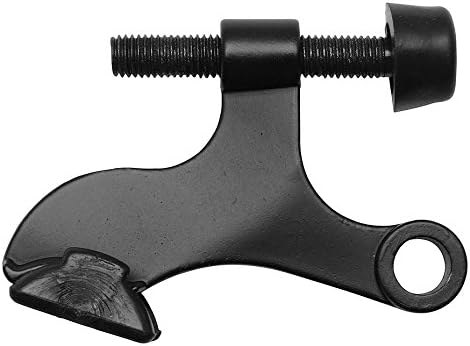 25 Pack - Designers Impressions Matte Black Heavy Duty Hinge Pin Adjustable Door Stop with Black Tip : 6357