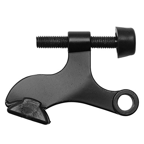 25 Pack - Designers Impressions Matte Black Heavy Duty Hinge Pin Adjustable Door Stop with Black Tip : 6357