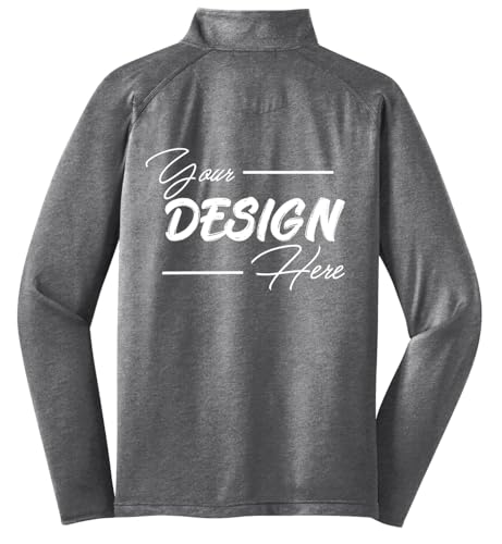 INK STITCH Men St850 Custom Printing Add Logo Image Texts Stretch Quarter Zip Up Pullover2