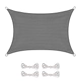 CelinaSun Sonnensegel inkl Befestigungsseile Basic Rechteck 3 x 4 m anthrazit Sonnenschutz atmungsaktiv