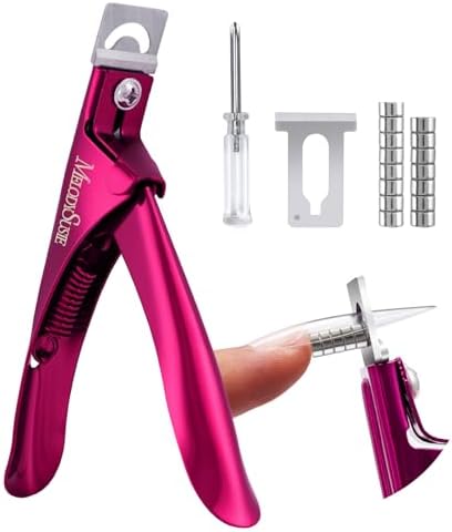 MelodySusie Acrylic Nail Clippers with 15pcs Magnet Sizers, Profe...