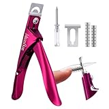 MELODYSUSIE ACRYL NAGELKNIPSER MIT 15 STÜCK MAGNETEN TIP CUTTER FÜR FAKE-GEL-NÄGEL SHARP PROFESSIONAL MANIKÜRE PEDIKÜRE MIT LÄNGENMESSUNG TRIMMER NAGELPFLEGE-TOOLS (WEINROT)