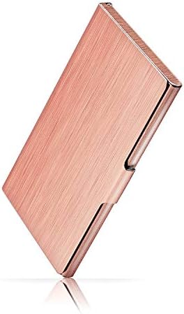 Ocadux Professional Business Card Holder Case, Metal Pocket Business Card Case for Women or Men, Stainless Steel, 3.7 x 2.3 x 0.3 inches, Rose Gold