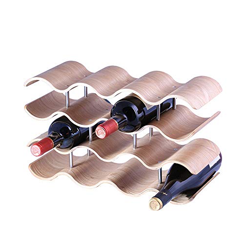 Soporte para botellas de vino GAORUIFENG 2 capas de madera miniatura 1