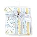 Hudson Baby Unisex Baby Cotton Flannel Burp Cloths 12-Pack Bundle, Safari Friends, One Size